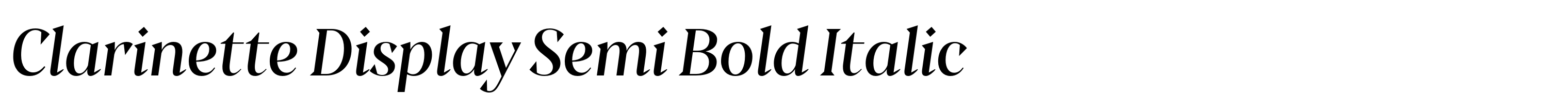 Clarinette Display Semi Bold Italic